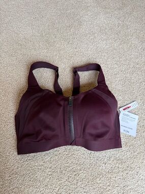 Victoria's Secret High-Support knockout Front-Zip Sports Bra in Dark Burgundy